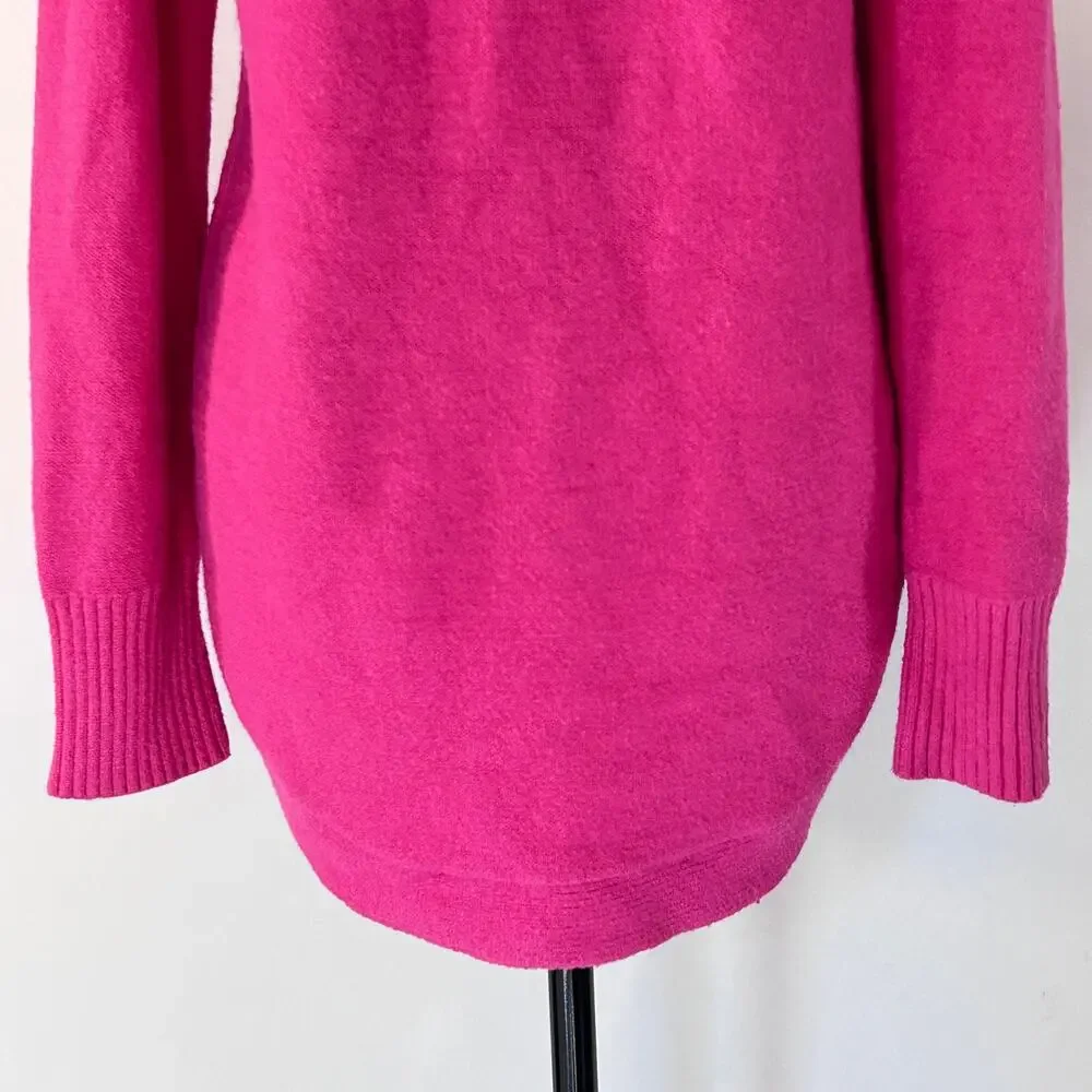 Anthropologie Moth Brenta Sweater Women's Cowl‎ Neck Oversized Tunic Pink Medium